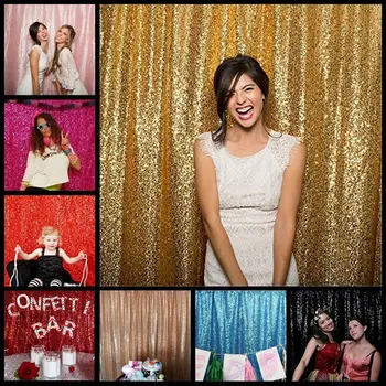 

4FT*6FT Sequin Photo Backdrop,Wedding Photo Booth Photography Background Sparkly Cloth Glamorous Background Party Decoration
