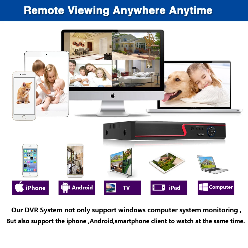Видеорегистратор NINIVSION Home 5 Мп HD 4 канала 8 каналов AHD DVR TVI CVI NVR 6 в 1 CCTV 5.0мп HDMI
