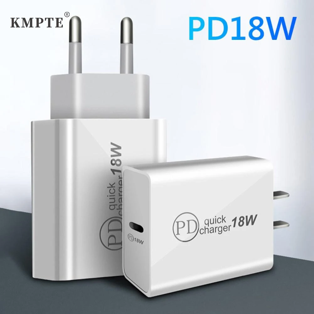 

18W USB C PD Charger Quick Charge 3.0 USB Charger EU Plug Adapter For iPhone 11 Xiaomi Redmi Note 9 Huawei P40 USB Phone Charger