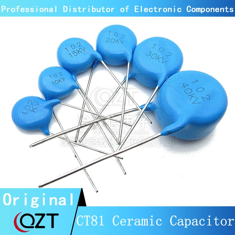 5pcs/lot 10KV 15KV 20KV 25KV 30KV 40KV 50KV 101 102 103 221 222 331 332 471 472 501 CT81 High Voltage Ceramic capacitor