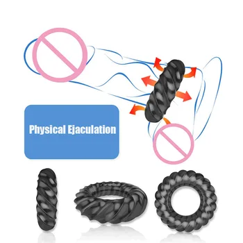 Male Cock Rings Penis Extender Enlargement Penis Ring Sex Toys for Men Delay Ejaculation Reusable Lock Cockrings 2