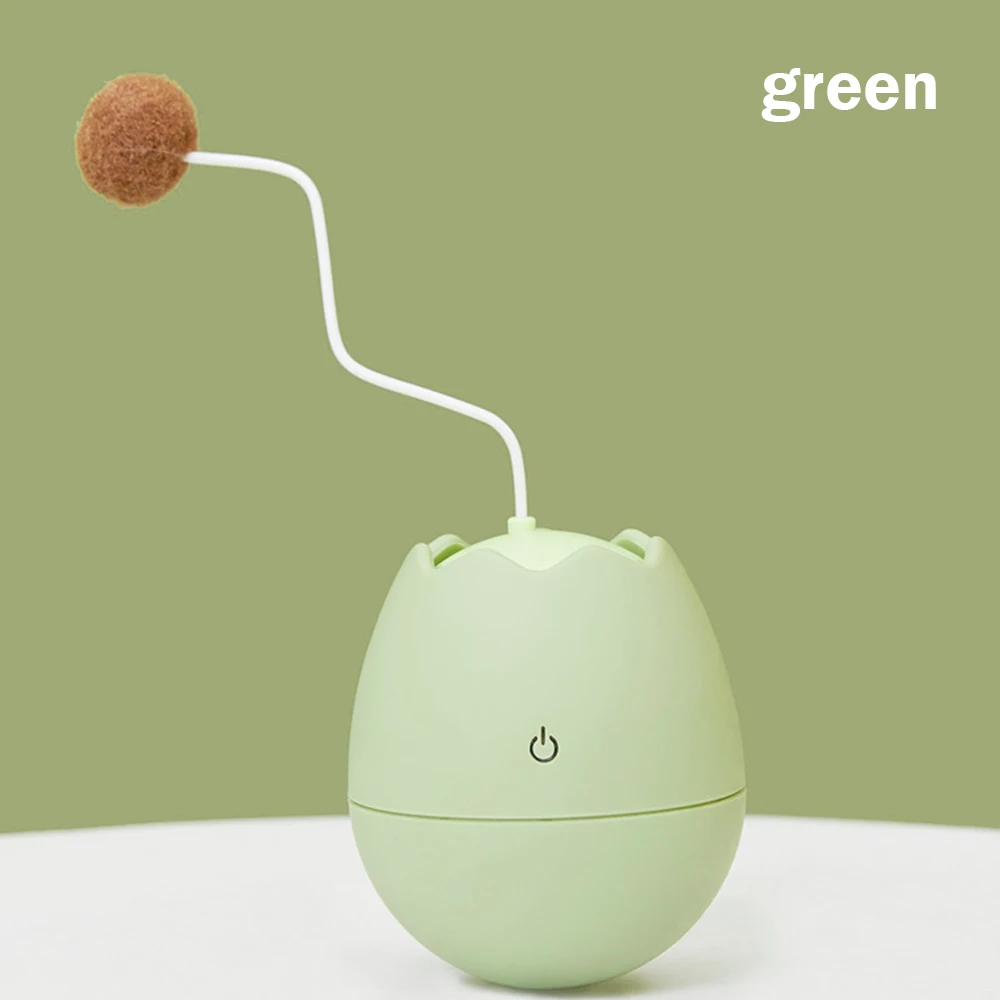 green Игрушка для кошек в форме яичной скорлупы, умные забавные игрушки для кошек на батарейках, автоматические интерактивные тренировочные шарики для кошек, товары для домашних животных - Цвет: green