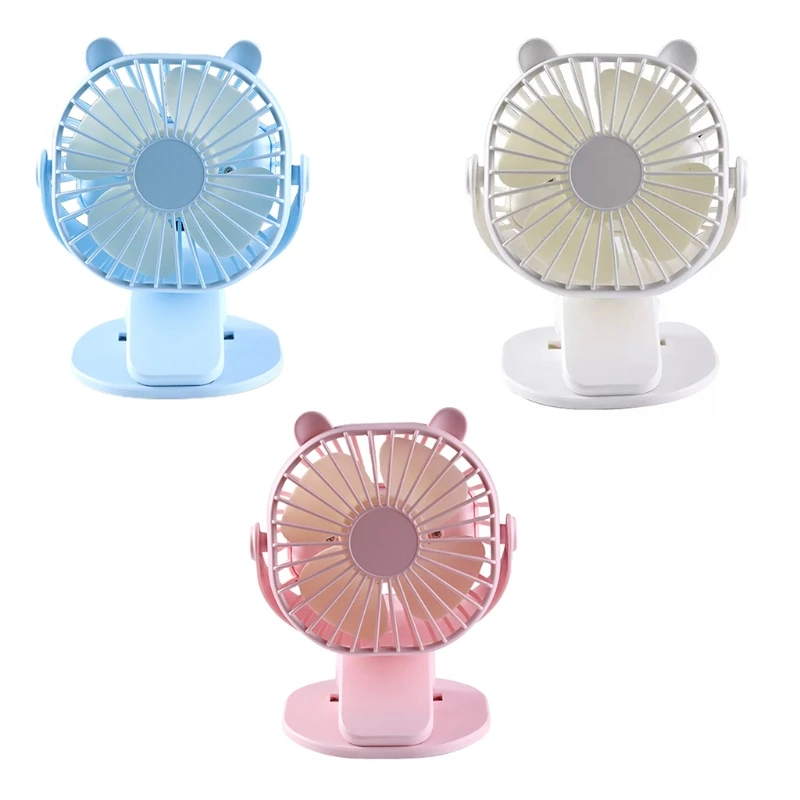 Portable Clamp Fan Desk USB Rechargeable Sturdy Clamp Fans with 3