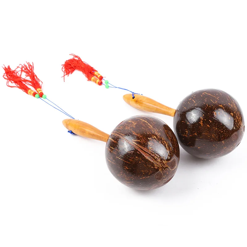 

Coconut Maracas Coconut Shell Sand Hammer KTV Ballroom Profession Props Square Dance with Large Maracas Percussion Instrument