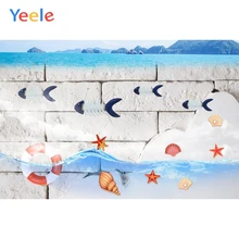 Yeele Photozone For Baby Sea Ocean Brick Wall Fish Shell Poster Photography Backgrounds Photographic Backdrop Photo Shoot Props