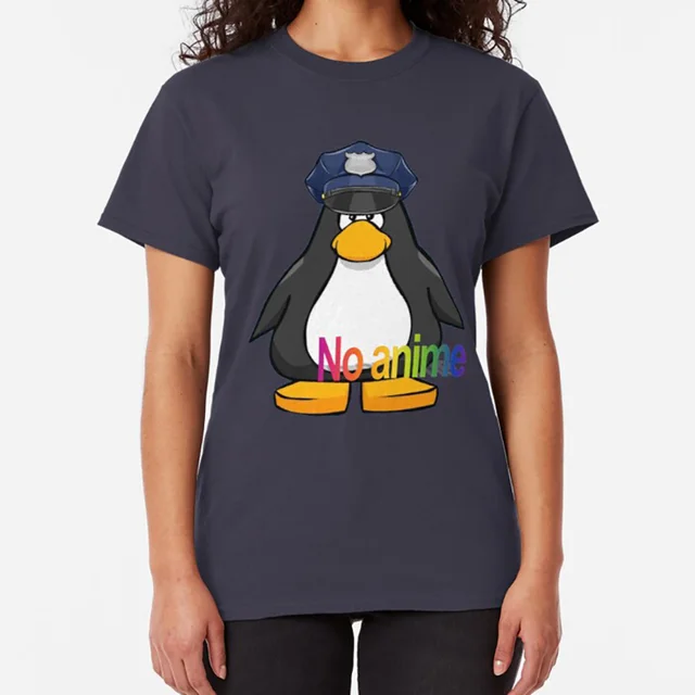 No Anime Allowed Club Penguin Cop T Shirt No Anime Club Penguin Penguin Cop Penguin Anime T Shirts Aliexpress