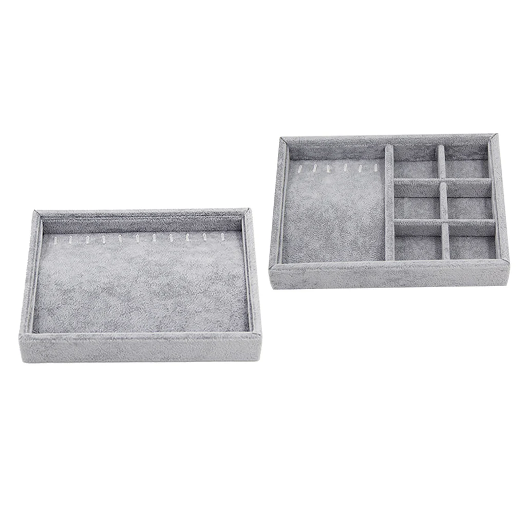 2 Pcs Jewelry Tray Drawer Insert Display Necklace Bracelet Storage