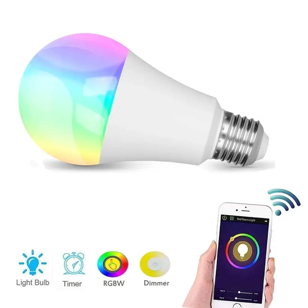 Умная лампа семь цветов RGB Лампочка полноцветная лампочка Alexa голосовое