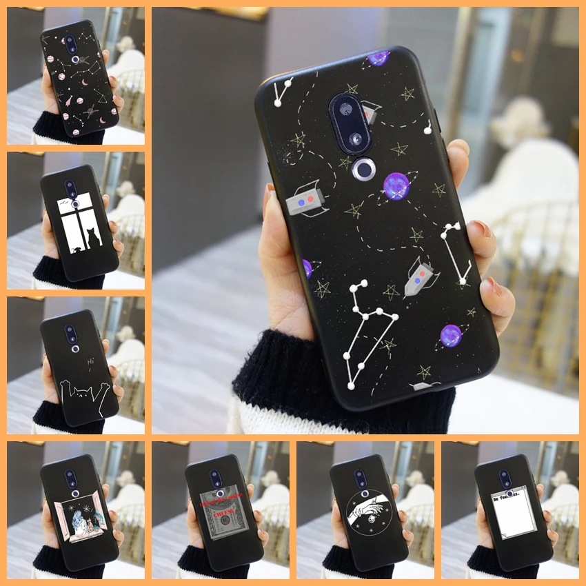 Чехол-накладка для Meizu 15 Lite 16 Plus 16th 16x силиконовый со звездой котом космическим