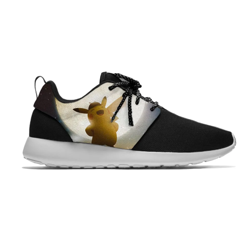 Pikachu 3D фильм детектива Покемон Пикачу мультфильм Девочки Мальчики легкие кроссовки детская дышащая Спортивная обувь для бега подарок для детей - Цвет: Pikachu