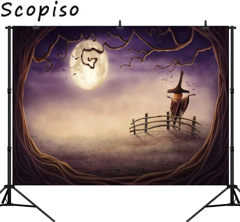 Виниловый фон для фотосъемки на тему Хэллоуина тыква пугало новорожденных |