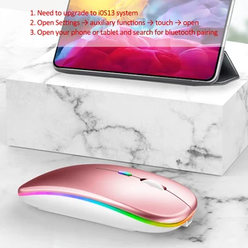 

Wireless Mouse RGB Bluetooth Mouse LED Computer Mouse Ergonomic Silent Mause Rechargeable Luminous Optical Mice For PC Laptop