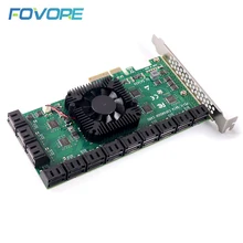 PCIe x4 to 24 Ports SATA 3 III 3.0 6Gb SSD Card 10 port Converter PCI-e PCI express to SATA3 Controller Expansion Adapter Card