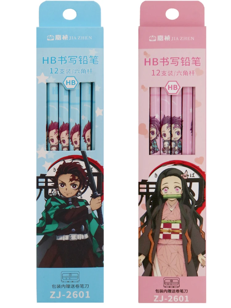 Anime Demônio Slayer Madeira HB Lápis, Kimetsu No Yaiba, Tanjirou, Nezuko,  Pintura Esboço, Lápis Desenho, Papelaria, Presente Kids, 12 pcs