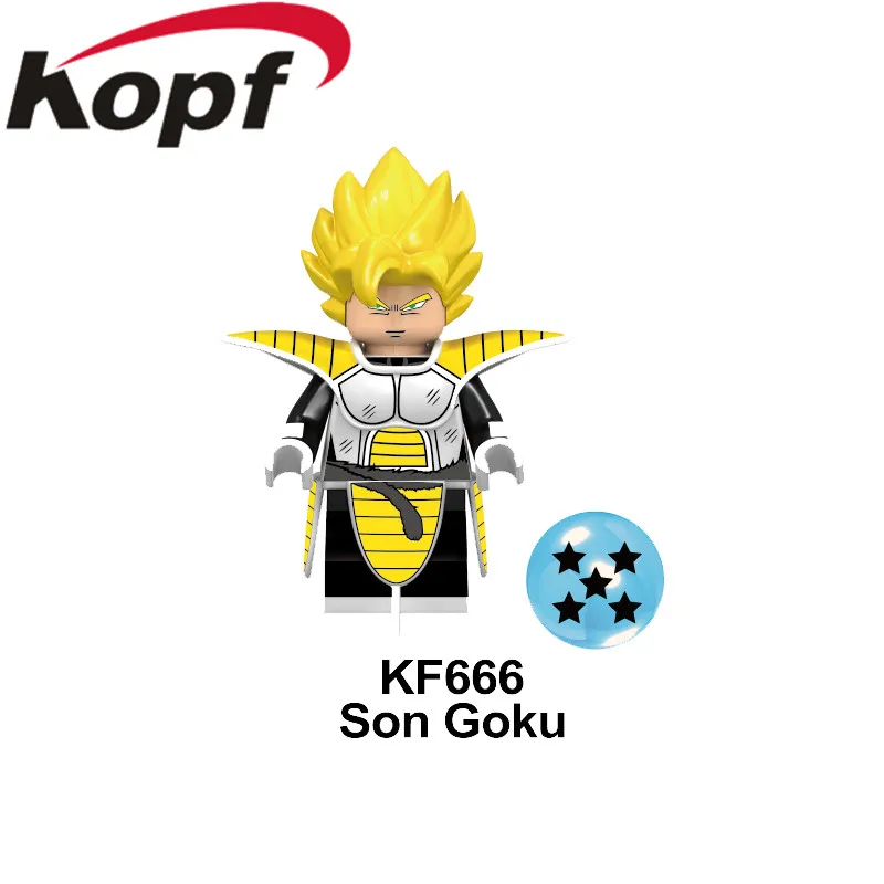 Один строительные блоки серии Dragon Ball сын Goku vegeta, кирпичные блоки, модель для обучающие игрушки для детей подарок KF662 - Цвет: KF666 Without Box