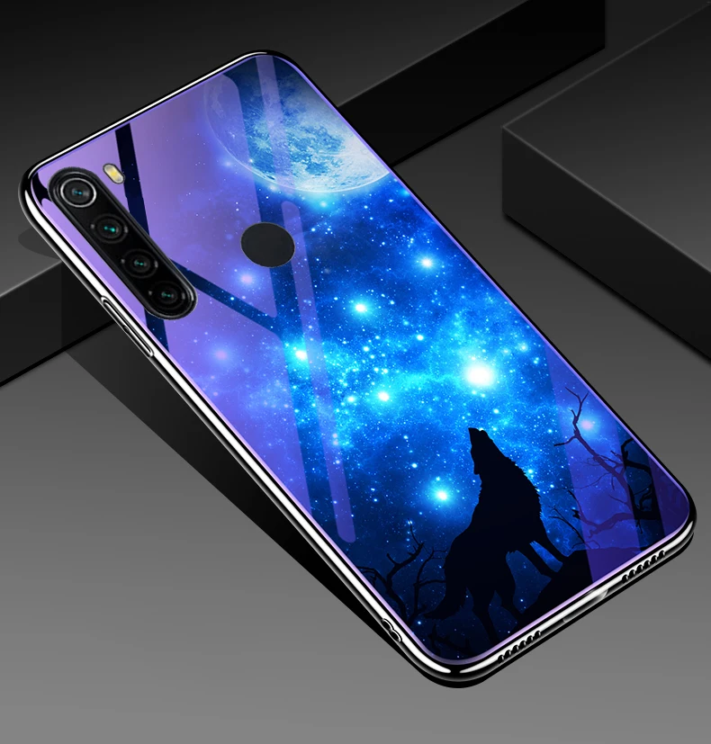 Для Xiaomi redmi note 8T чехол Молодежный роскошный глянцевый чехол из закаленного стекла с мягкой силиконовой рамкой для redmi note 8 Модный чехол 6,3"