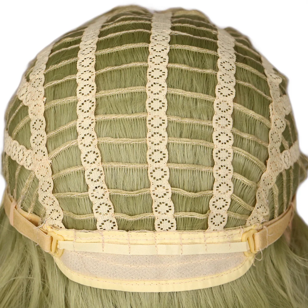 QQXCAIW Long Natural Wavy Wig For Women Black Ombre mixed green Hair Middle Part Heat Resistant Synthetic Hair Wigs Cosplay