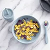 100%Food Safe Approve Silicone Children's Tableware Fashionable Round Food Plates Waterproof Training Bowl Baby Accessories 6