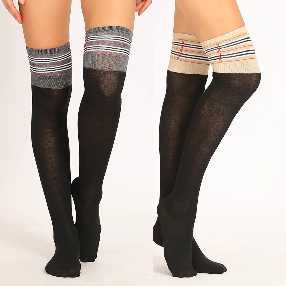 

Sexy Medias Striped Long Socks Women Over Knee Thigh High Over The Knee Stockings For Ladies Girls 2019 Warm Knee Socks Women #M