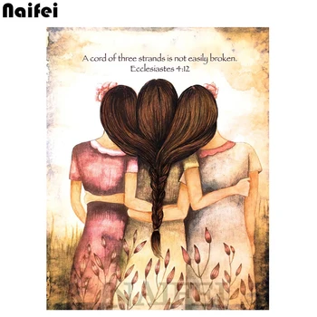 

3D Diamond Painting Cross Stitch Three sisters,beauty,girls.DIY Square 5d Diamond Embroidery Home Decor Diamond Mosaic stickers