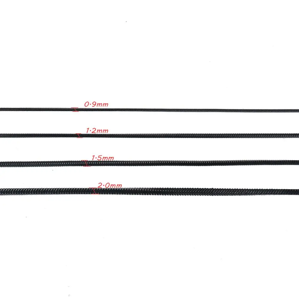 Stainless Steel Necklace 1 Piece Square Snake Chain Men Women Jewelry Width 0.9/1.2/1.5/2.0mm