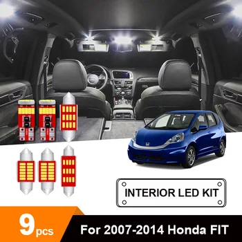 

9Pcs White Canbus LED Lamp Interior Dome Map Lights Bulb Kit For 2007-2012 2013 2014 Honda FIT License Plate Light