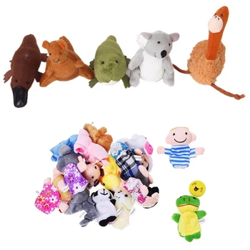

10 Pcs Velvet Animal and 6 Pcs Soft Plush Family Puppets with Bonus & 5 Pcs Australia Unique Animals Finger Puppets--Koala,Kanga