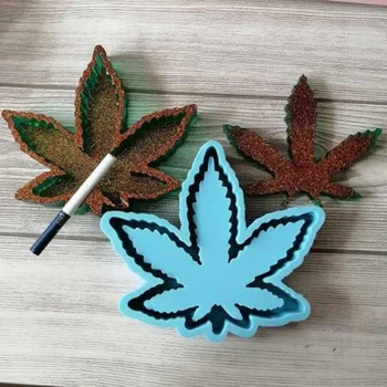 

Crystal Epoxy Coaster Cup Pad Resin Mold Maple Leaf Shape Potleaf Ashtray Silicone Mould DIY Crafts Decoration Making Tools
