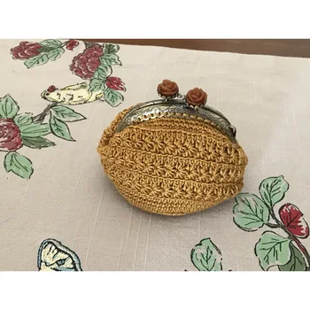 

Handmade purses in CROCHET mercerized yarn lined in 100% cotton fabric measures 8CM X 7CM, beautiful ORIGINAL unique gift