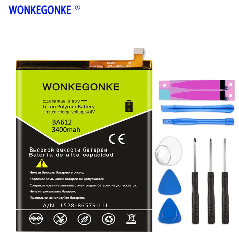Аккумулятор WONKEGONKE для Meizu Meizy 5S M6 12M M5 M612Q M5S 3400 мАч BA612 батареи с номером