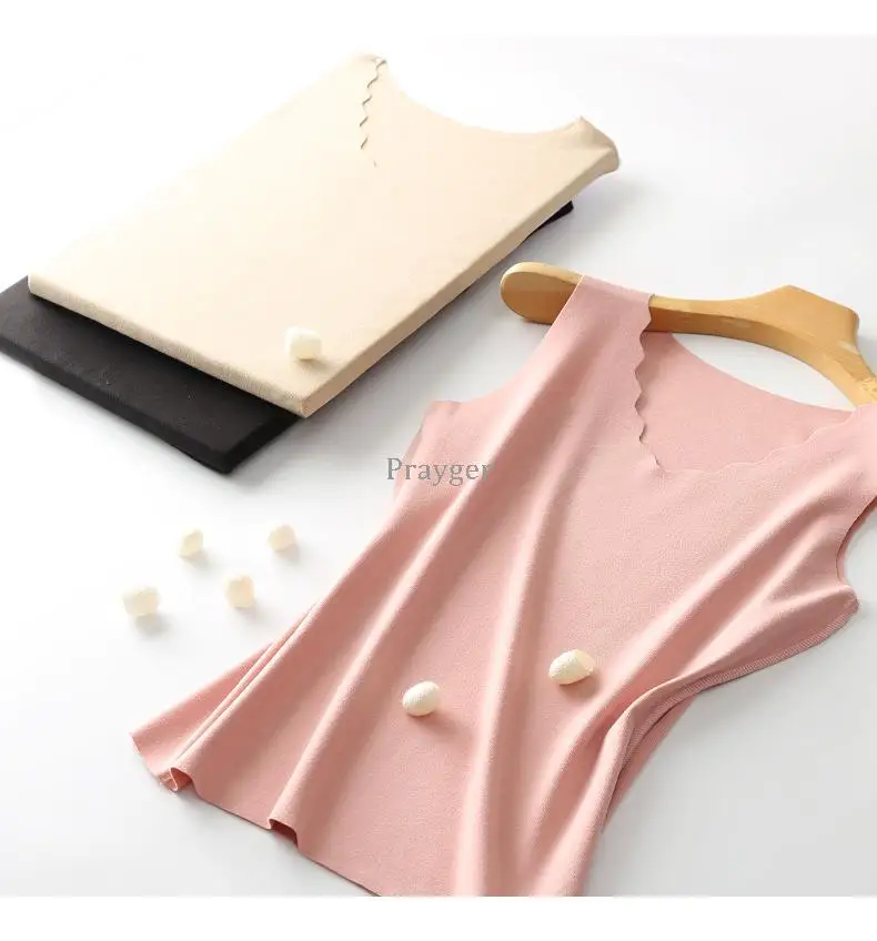 Women Thermal Underwear Warm Vest Petal Sleeveless Tops Invisible Elastic Soft Clothes