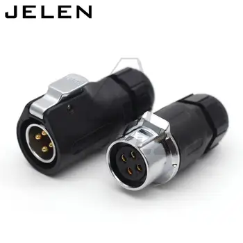 

XHE20 4pin Waterproof conector, IP67 Power Industrial Circular Connector 30A Outdoor IP67 Solar power cable connector