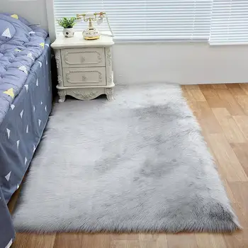 

60*92cm Nordic Shaggy Hair Rug Soft Carpet Living Room Carpet Soft Fluffy Sheepskin Fur Faux Fur Bedside Rug