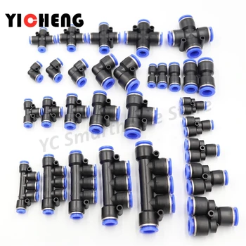 1Pcs Quick pneumatic plastic joint PU pipe butt joint, hose trachea joint, pneumatic components.Quick plug pneumatic valve 1