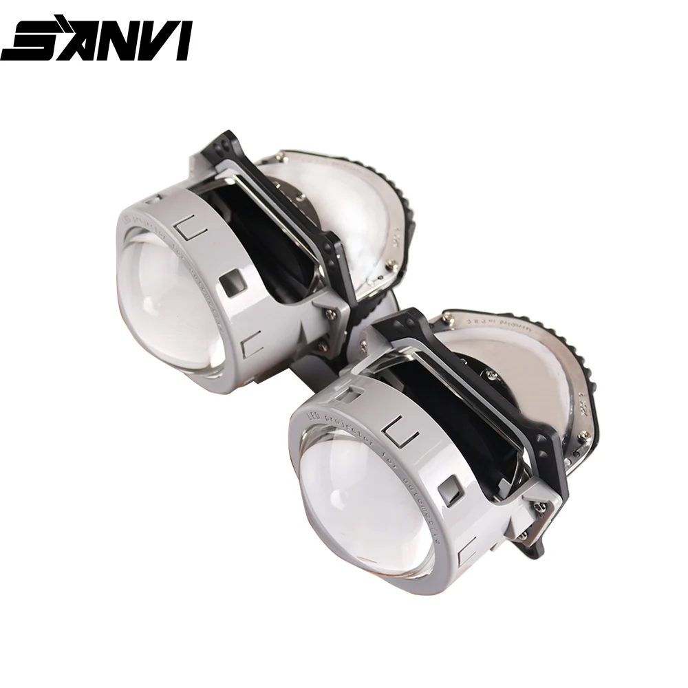 

SANVI 2pcs A3 40W 5500K Auto Bi LED Projector Lens Headlight 12V High/Low Beam LED Projector Headlight HID Halogen Replacement