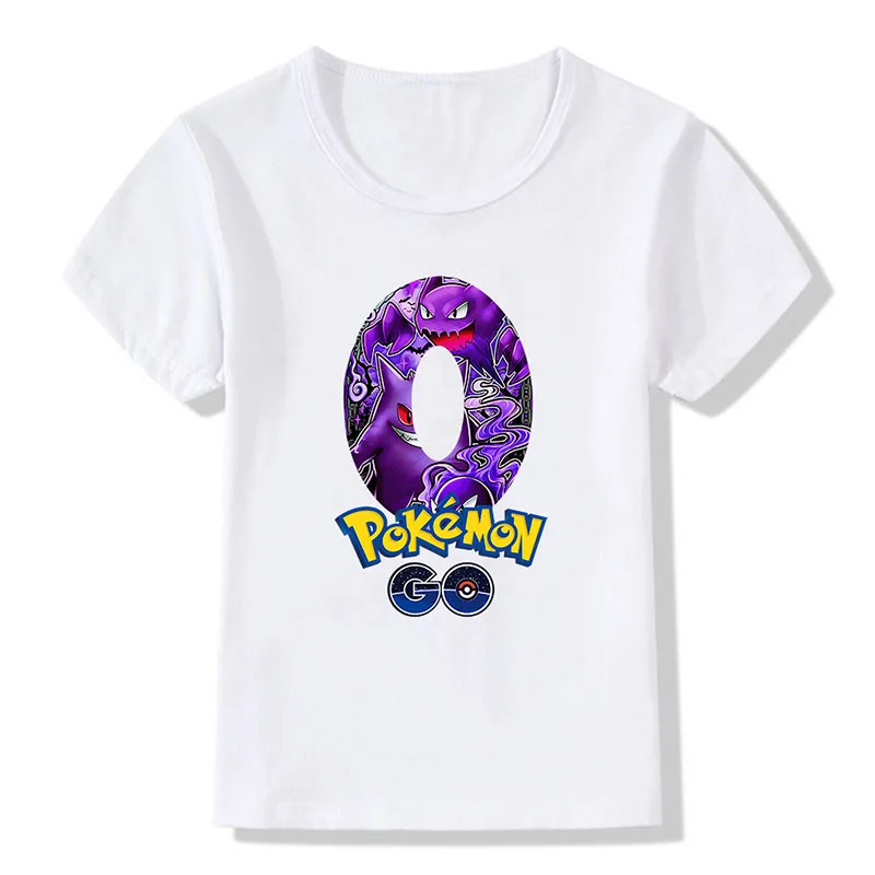 Детская Модальная футболка с покемонами Gengar Number 1-9 принтом подарки на день