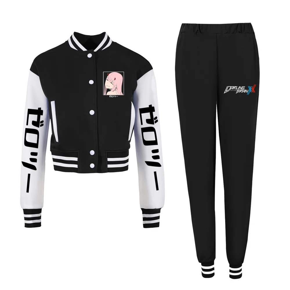 Darling In The Franxx Anime Baseball Jackets Pants Suit Cosplay Zero Two Cute Sweet Girl Women Sportswear Tracksuit Outfits ogkb 3d t shirt and shorts set men s cute dog print tracksuit high quality streetwear trendy summer suits oversized wholesale