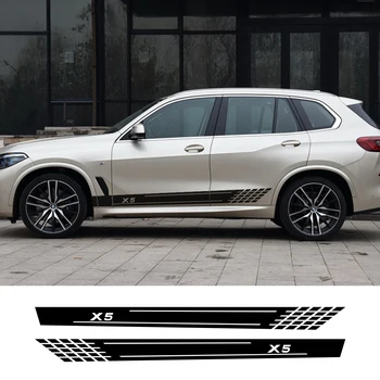 

2pcs Car Door Long Side Stickers Auto Vinyl Film Decals Stylish For BMW X5 F15 E70 E53 G05 Automobiles Tuning Car Accessories