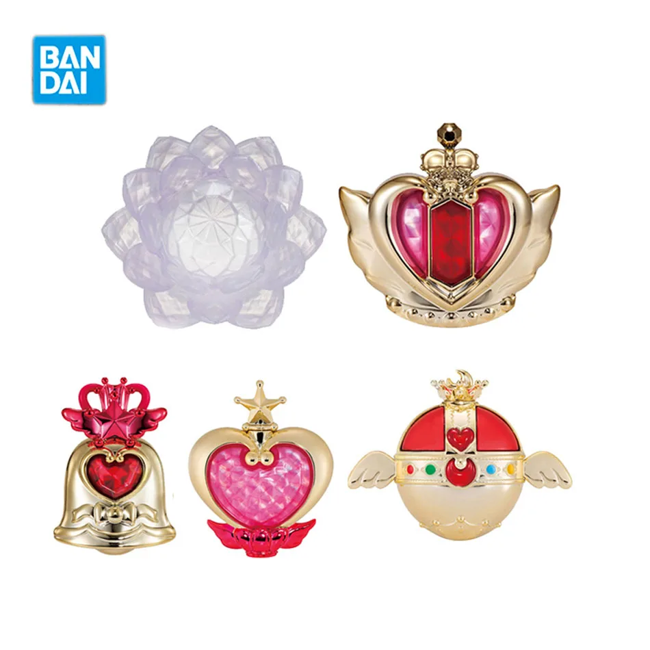 

Bandai Sailor Moon Gashapon Transfiguration Mini Makeup Mirror Japanese Anime Figure Collections Kids Toys PVC Model Dolls Gifts