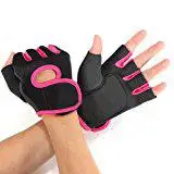 Yiwa NingB спортивные перчатки для велоспорта, фитнеса, тренажерного зала, перчатки для тяжелой атлетики, тренировочные, розовые, S - Цвет: Черный