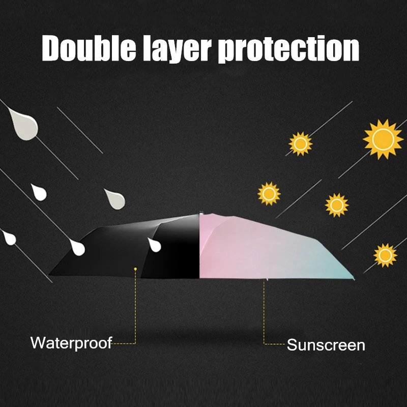 Креативный зонтик, меняющий цвет, градиентный Радужный, новинка, карманный зонтик для дождя, женский зонтик, дамские капсульные Зонты