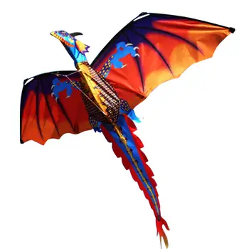 

Outdoor Colorful 3D Dragon Flying Kite with 100m Tail Line Children Toys Polyester fabric fiberglass frame lightweight durable