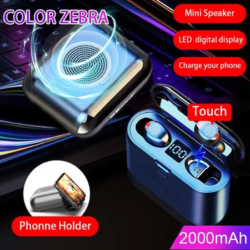 

Touch tws BT5.0 Earphone & Speaker 2 in 1 HD Stereo Mini Earbuds Bass Headset with 2000mAh power bank Gaming Headset 4 in 1