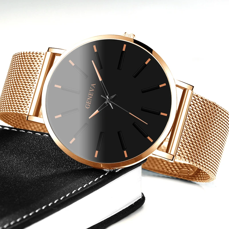 Мужские часы, ультра-тонкие деловые мужские часы, кварцевые часы из нержавеющей стали, простые наручные часы, мужские часы