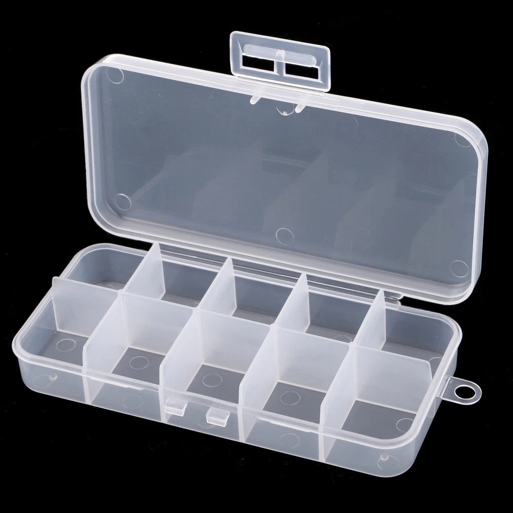 Transparent 10 Compartments Fishing Lure Bait Box Fishing Bead Snap Jig Case Transparent 10 Compartments Fishing Lure Bait Box Fishing Bead Snap Jig Case