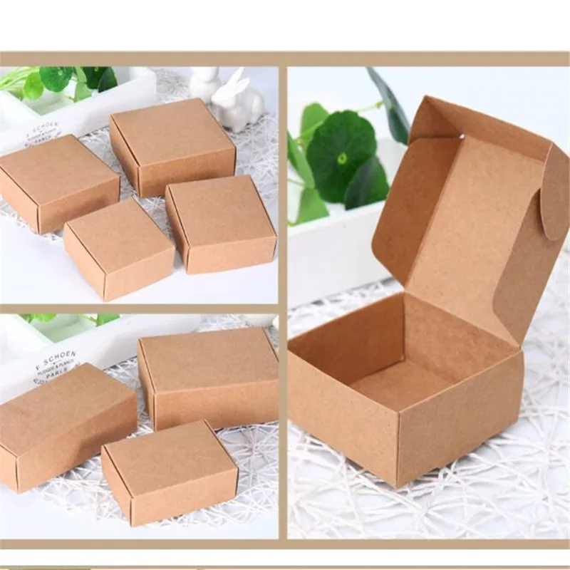 5 шт. маленькая коробка для ювелирных изделий коричневая крафт-бумага подарочная картонная коробка для упаковки DIY Ремесленная коробка мини мыло ручной работы в коробке