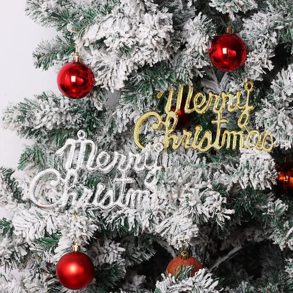 Christmas Decoration Plastic Merry Christmas Pendant Hanging English Letter Pendant Xmas Tree New Year Decor Ornaments 1/10Pcs