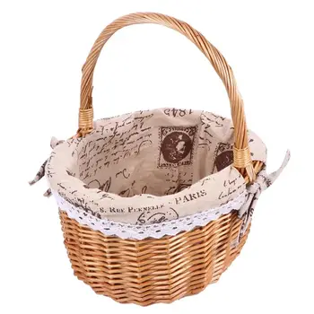 

1 Pc Beautiful Fruit Holder Wicker Storage Box Hand-woven Flower Basket
