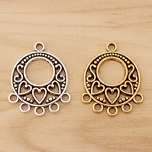 

20 Pieces Tibetan Silver/Gold Chandelier Multi Strand Connector Charms Pendants for DIY Earring Making 24x20mm