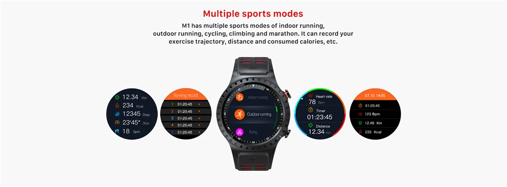 GEJIAN Smart Watch GPS Support Bluetooth Dail Call SIM Card IP67 Waterproof Heart Rate Monitor Long Standby Smartwatch